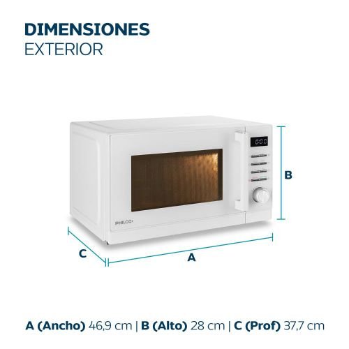 Microondas Philco 23 Litros 900W Digital MPHDW23UAP Blanco - Imagen 2
