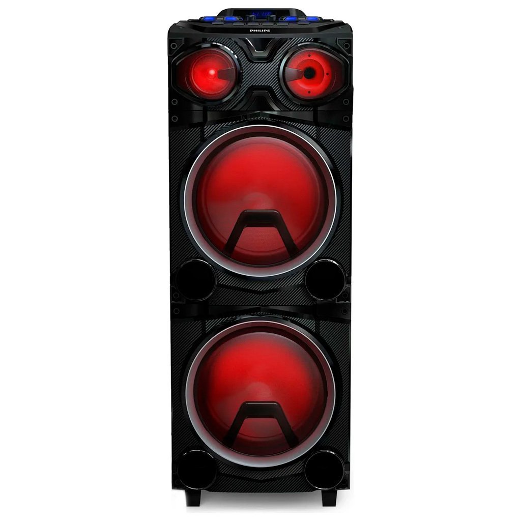 Parlante Bluetooth Philips TAX3705/77 Torre 2 Woofers 12" Karaoke con Ruedas