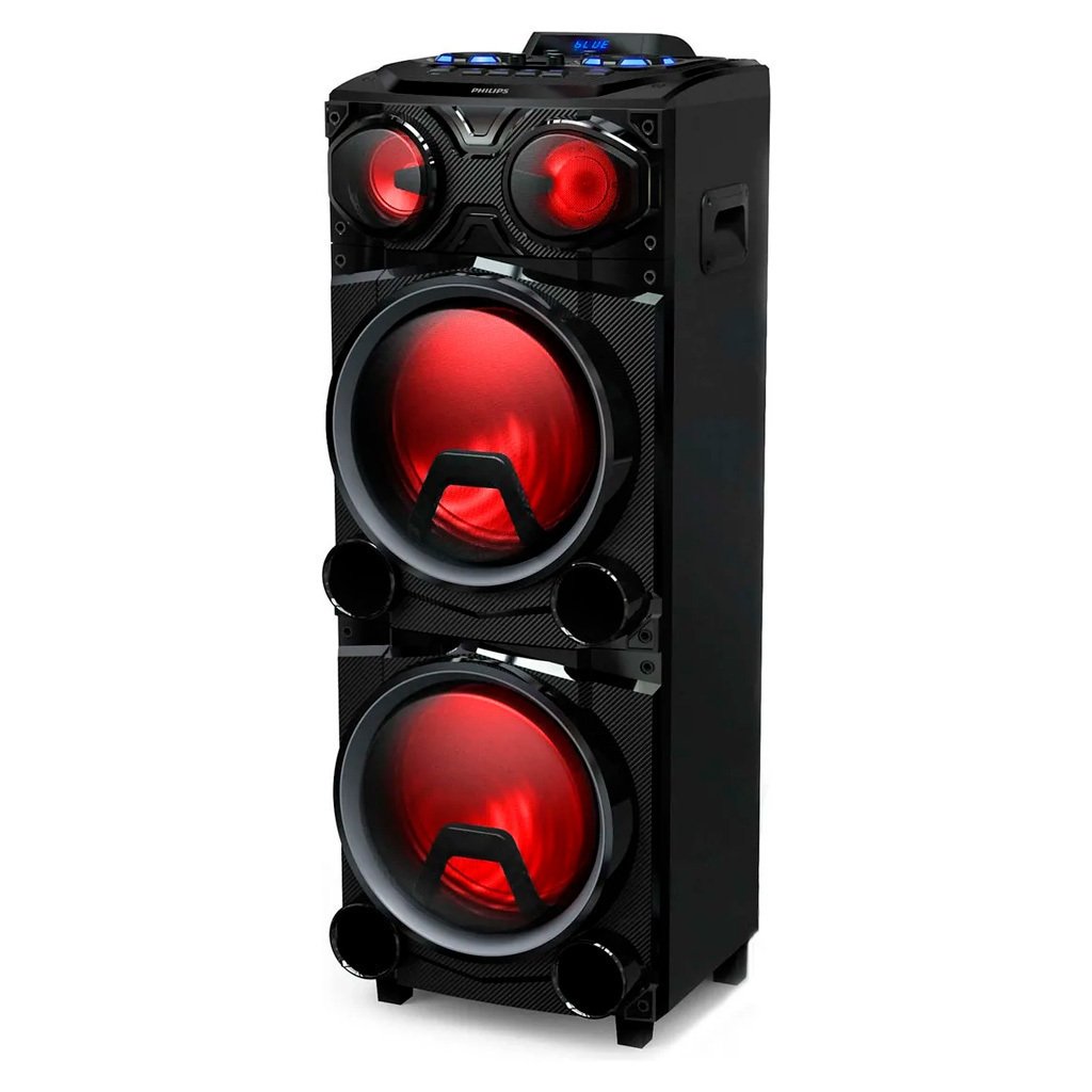 Parlante Bluetooth Philips TAX3705/77 Torre 2 Woofers 12" Karaoke con Ruedas