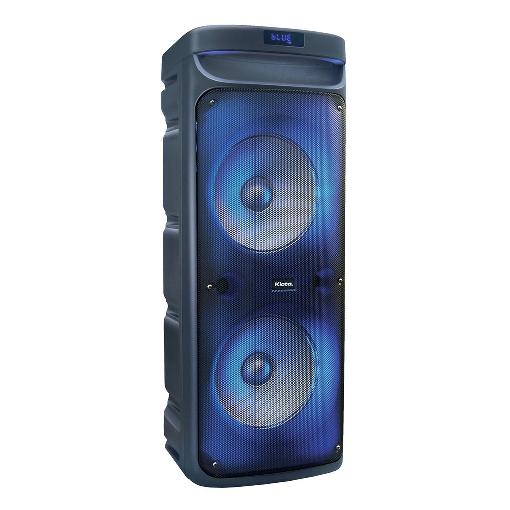 Parlante Bluetooth Kioto TW1200 50 W RMS Torre con Micrófono Inalámbrico, Luces y Batería